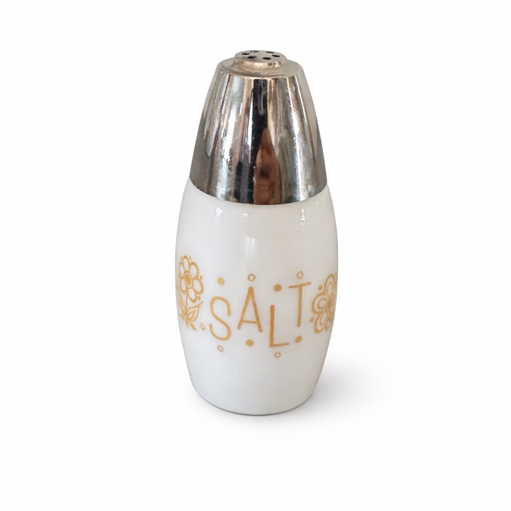 Vintage White and Silver Salt Shaker Westinghouse Salt shaker only.